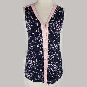 Sugarlips vintage style bird blouse top, M